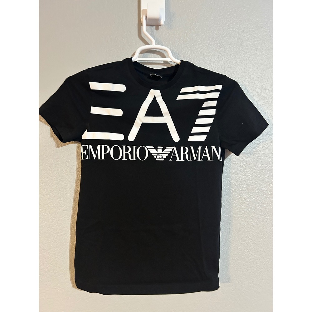 EA7 Emporio Armani Mens Black Graphic Logo T-Shirt XS 3GPT06 PJ02Z